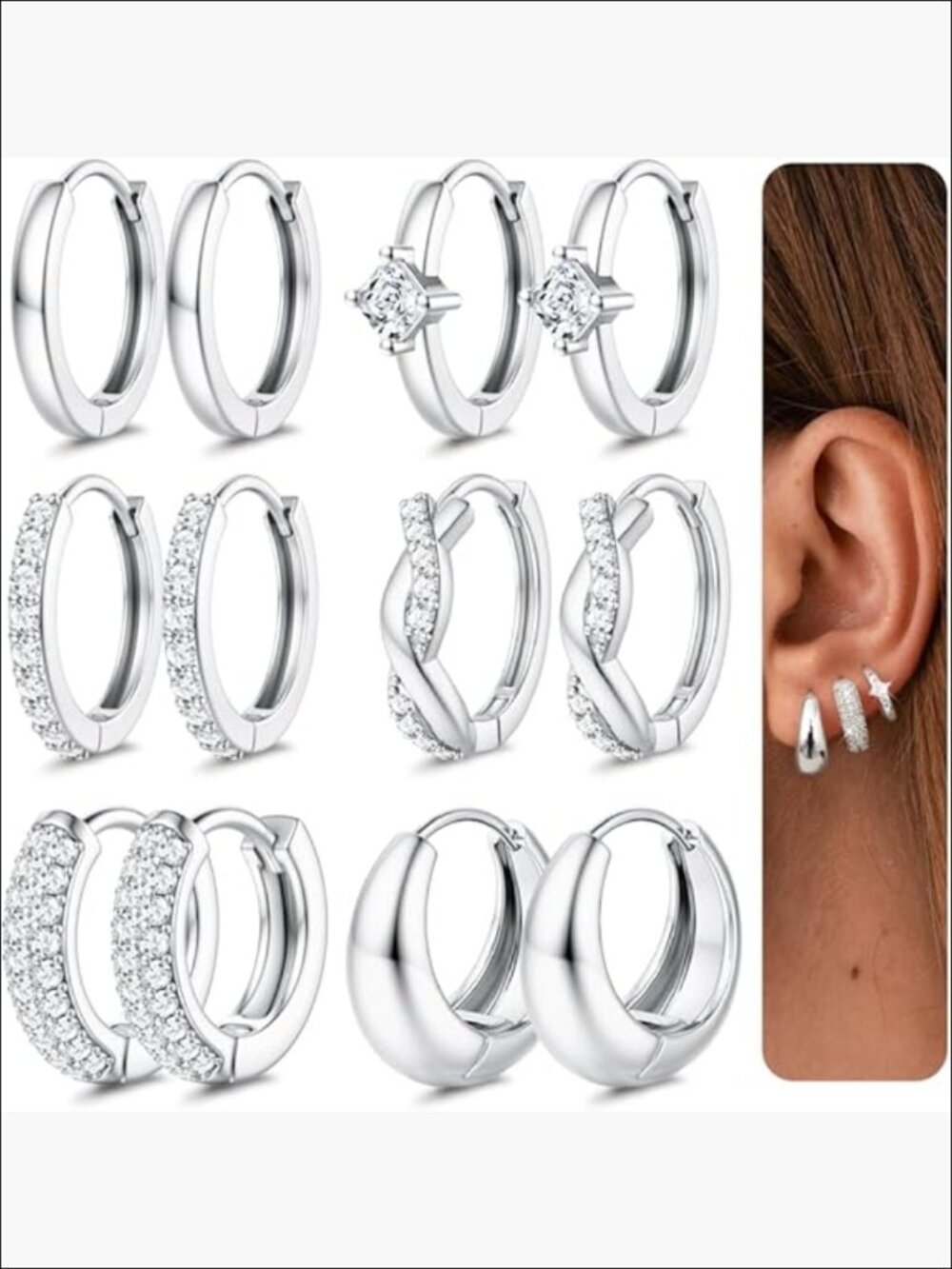 14K Gold Filled Hoop Earrings Hypoallergenic Lightweight Stackable